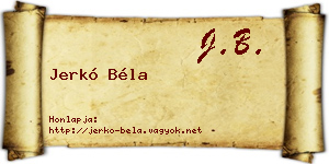 Jerkó Béla névjegykártya